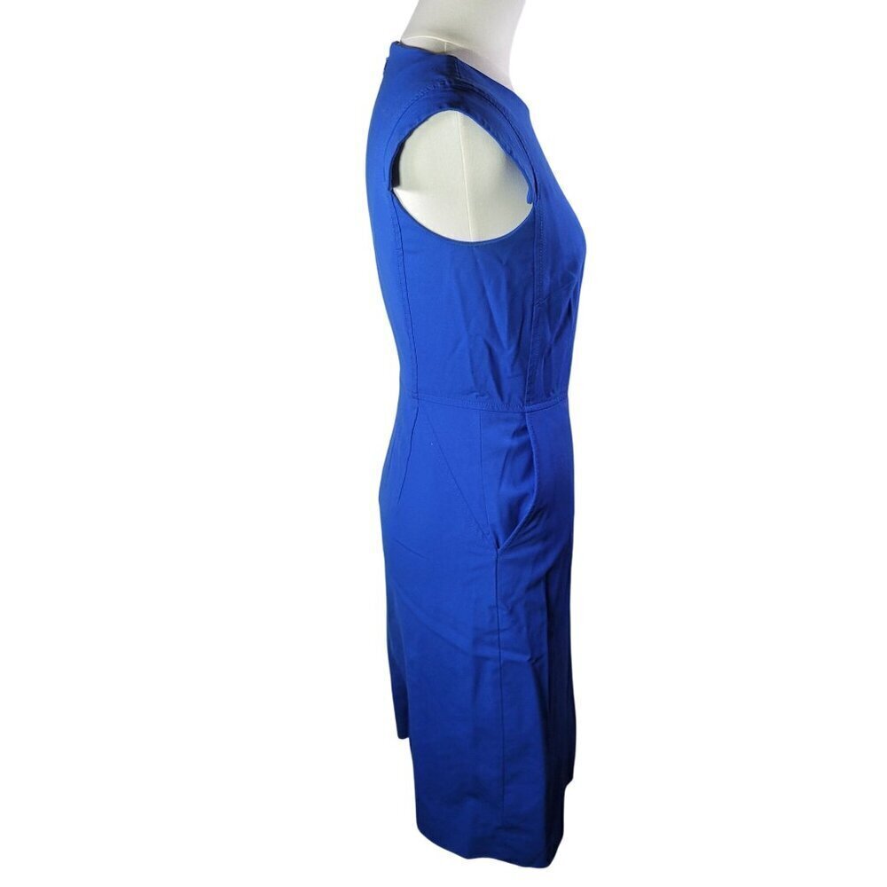 J.Crew Women Wool Blend Sheath Dress Royal Blue Cap Sleeve Size 00 - Picture 2 of 8